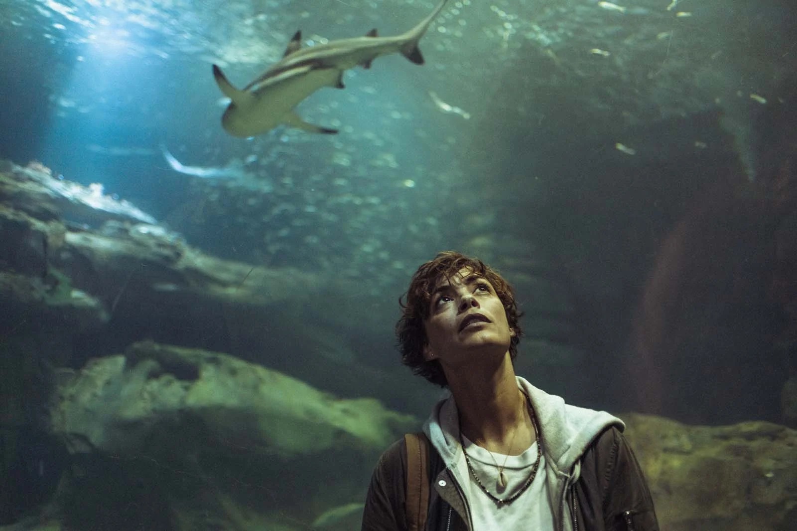 Bérénice Bejo, spécialiste des requins, dans Sous la Seine. Photo Netflix