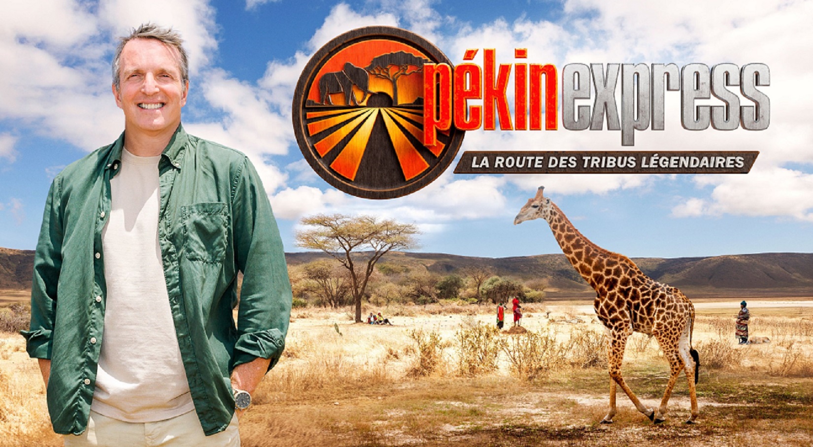 Stéphane Rotenberge et les candidats de la 20e saison de Pékin Express sur les routes africaines. (c)Patrick Robert/M6